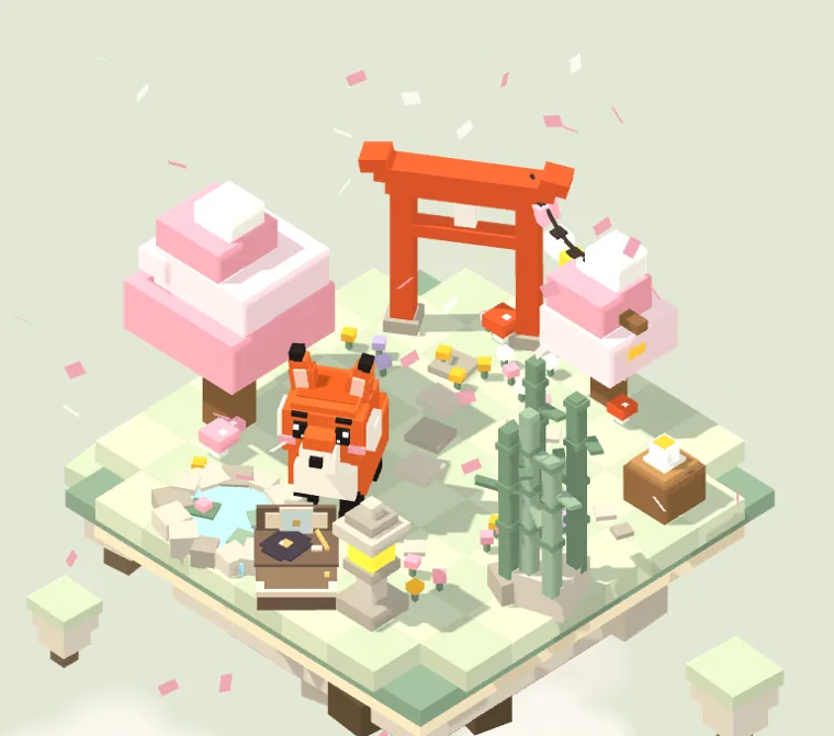 Pocket Island’s fox on its floating sakura island